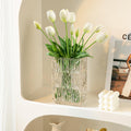 Beferr 10pcs White Tulips Artificial Flowers Faux Tulip Real Touch Tulip Fake Flowers Bouquets