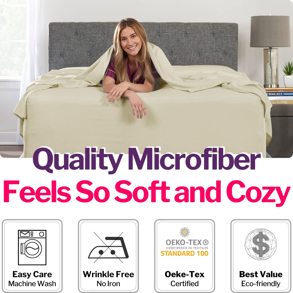Extra Deep Pocket Twin Bed-Sheets - 3-Piece Includes: 18   -21    Inch Super Extra Deep Pocket Fitted Sheet - Oversize Flat Shee