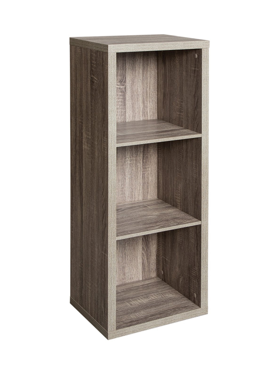ClosetMaid 3 Cube Storage Shelf Organizer Bookshelf with Back Panel, Easy Assembly, Wood, Weathered Gray