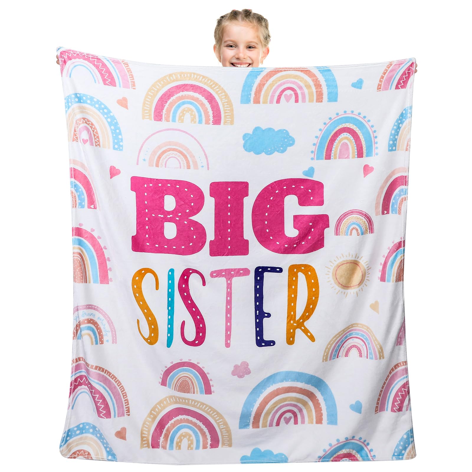 Buryeah 60' X 50' Big Sister Blanket Big Sister Gifts Big Sister Birthday Gift Ideas Soft Cozy Throw Blanket Soft Warm Flannel