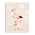 Stupell Industries Easter Flamingo Pink Bird Egg Hunt Basket Wall Plaque, 13 x 19, Beige