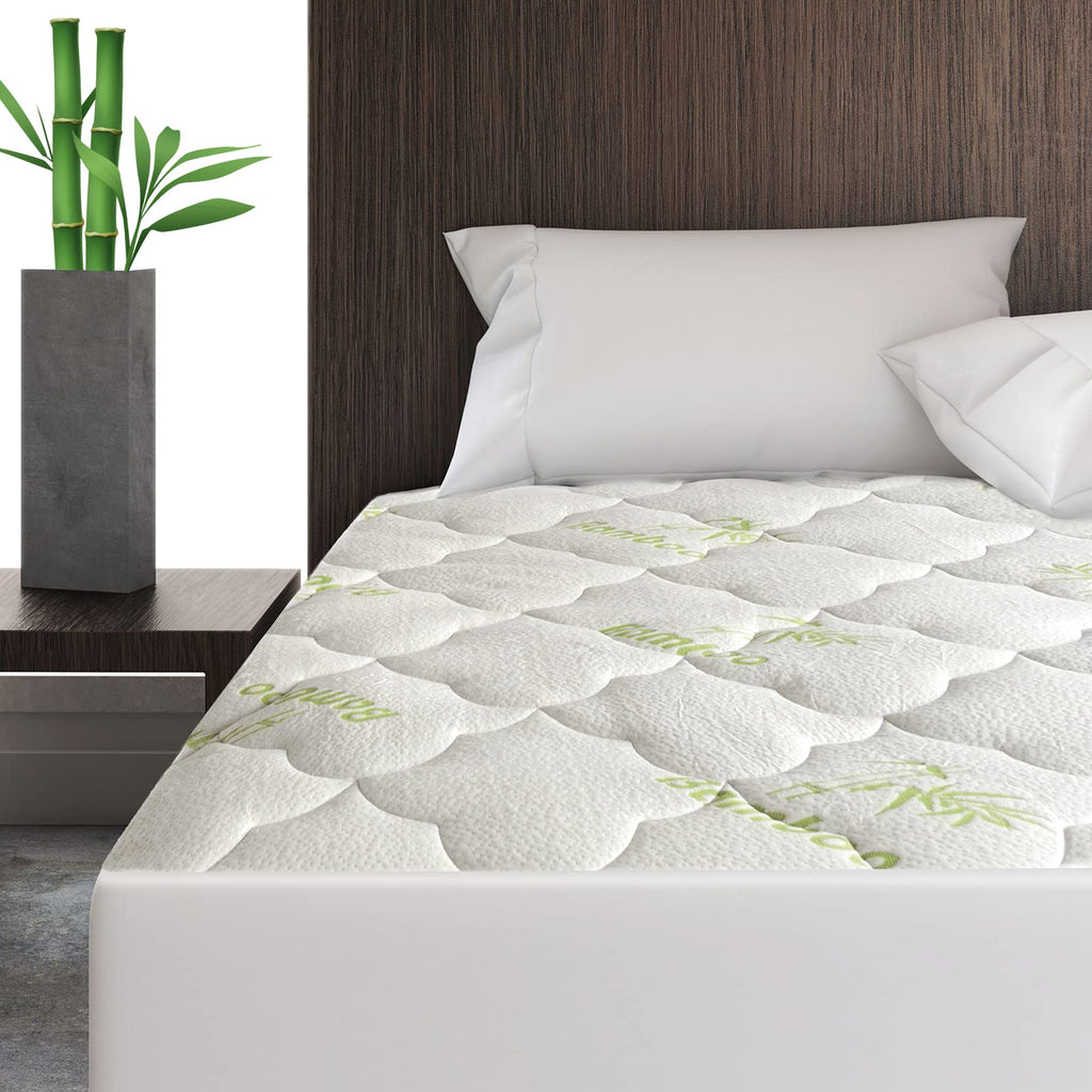 California King Air Mattress Pad, Thick Quilted Mattress Topper Cal King, Soft Breathable And Noiseless Down Alternative Fiber Pillow Top Mattress Cover With Deep Pocket Fits Up To 23 Inch Mattress