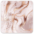 Premium Square Waterproof Mouse Pad - Non-Slip Rubber Base, 9X9 Inches (Golden Marble)