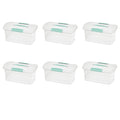 Sterilite Medium Nesting ShowOffs, Stackable Small Storage Bin with Latching Lid and Handle, Plastic Container to Organize Home,