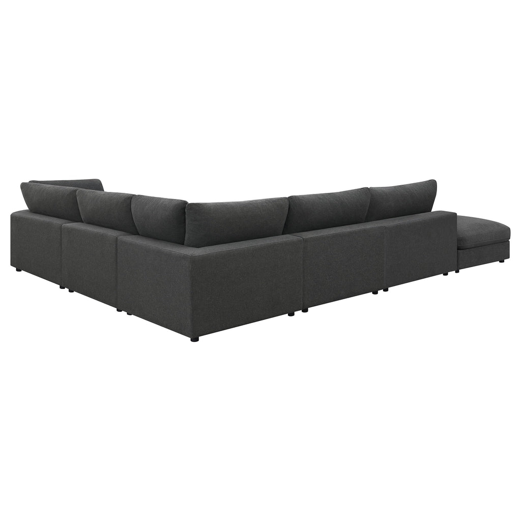 Coaster Serene 6-Piece Modern Fabric Upholstered Sectional in Gray