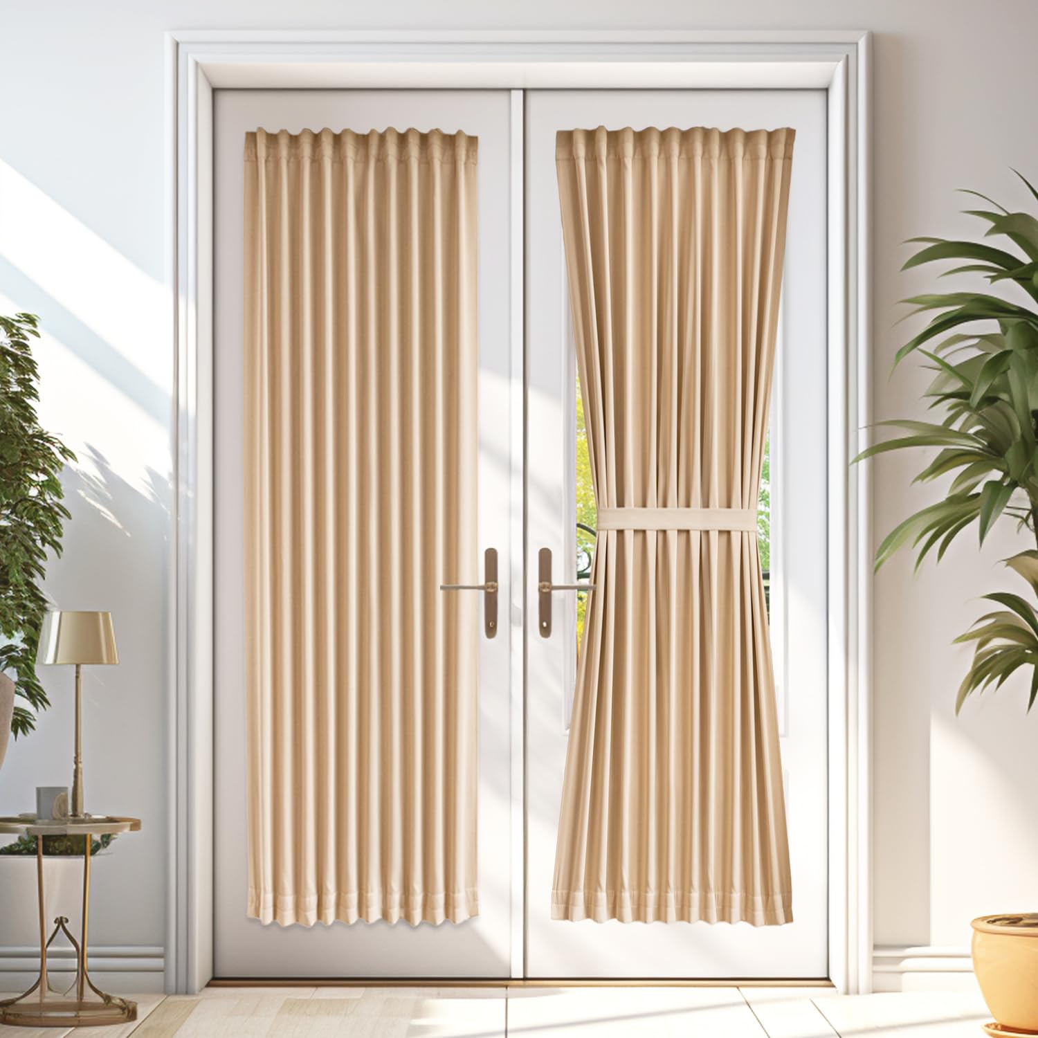 Vatge Sidelight French Door Curtain For Narrow Glass Door, Rod Pocket Door Cover For Sidelight Door Window, 1 Panel, W36 X L72,