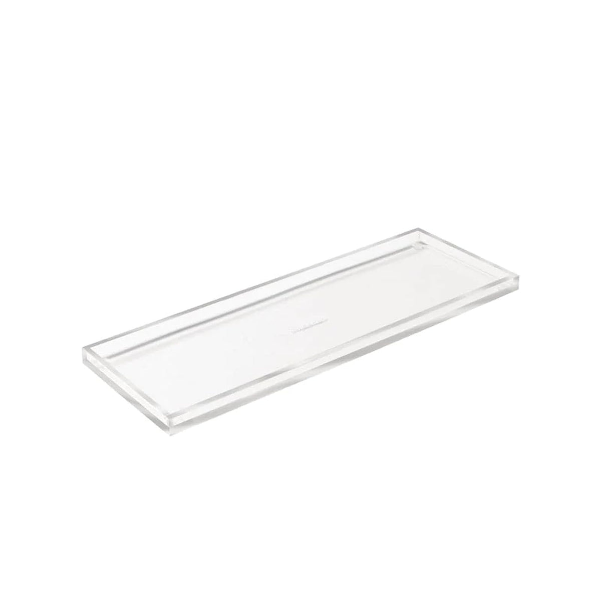RUSSELL+HAZEL Acrylic Bloc Narrow Accessory Tray, Clear, 12.2" x 4.5" x 0.5", Model 31381, Durable Plastic
