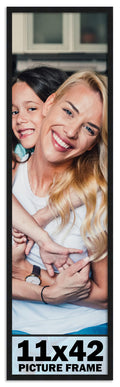 11x42 Frame Black Picture Frame - Complete Modern Photo Frame Includes UV Acrylic Shatter Guard Front, Acid Free Foam Backing Bo