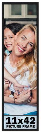 11x42 Frame Black Picture Frame - Complete Modern Photo Frame Includes UV Acrylic Shatter Guard Front, Acid Free Foam Backing Bo