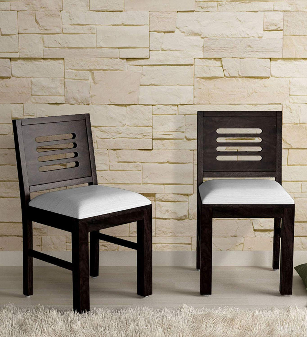 Wiprowood Sheesham Wood Cushioned Dining Chairs Set Of 2 Wooden Multipurpose Seating Chair For Dining Room Home (Warm Chestnut F