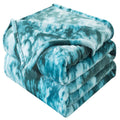 Fuzzy Throw Blanket Travel Size - Teal, Soft And Comfy, Plush And Furry Faux Fur, Reversible Throw Blankets For Sofa And Bed, 50