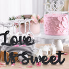 Kathfly Love Is Sweet Table Decor Hollow Love Sign Wooden Love Is Sweet Sign For Dessert Table Freestanding Love Wood Sign Love