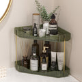 Lifewit 2-Tier Corner Bathroom Counter Organizer, Plastic Makeup Skincare Organizers Storage Countertop, Sink Vanity Trays Perfu