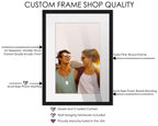 5.5X8.5 Frame Black Wood With White Mat | 8.5X11 Frame Matted To 5.5X8.5 | Display Your Print Under Uv Acrylic Shatter Guard Fro