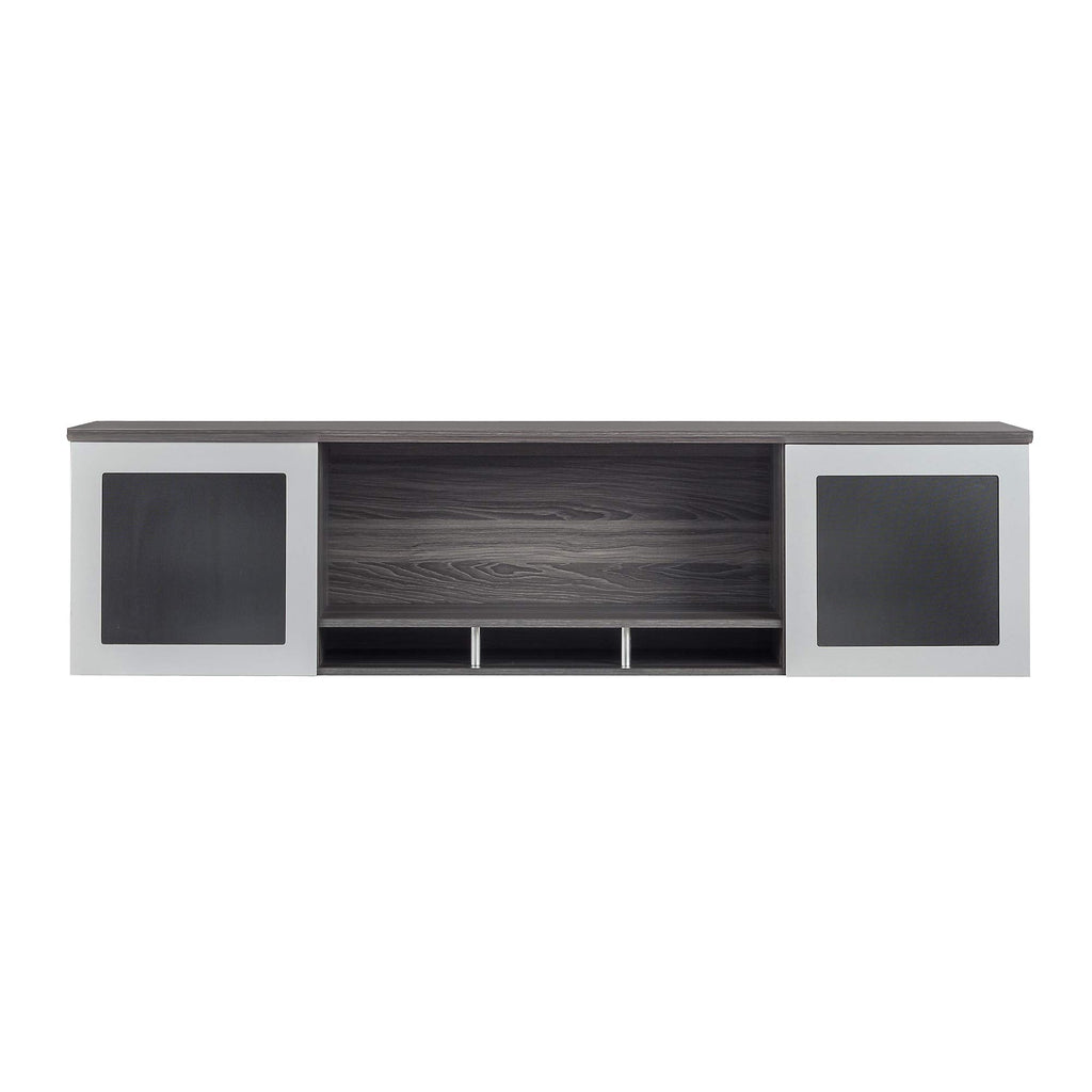 Mayline Mnh63Lgs Medina Hutch Cabinet With Glass Doors, 63"W, Gray Steel Laminate