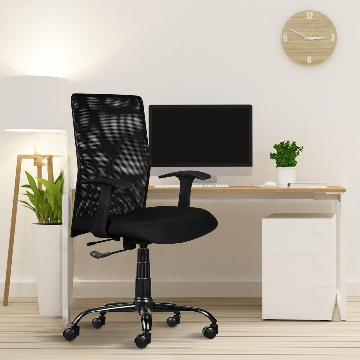 Rose Jack | 3 Years Brand Warranty | Ergonomic Revolving Office Chair With Wheels & Adjustable Height | Comfortable Desk, Study