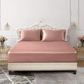 Siinvdabzx 3-Piece Set Satin Full Fitted Sheet & 2 Pillowcase, Champagne Silky Soft Fitted Bottom Sheet, Wrinkle Free, Fade Resi