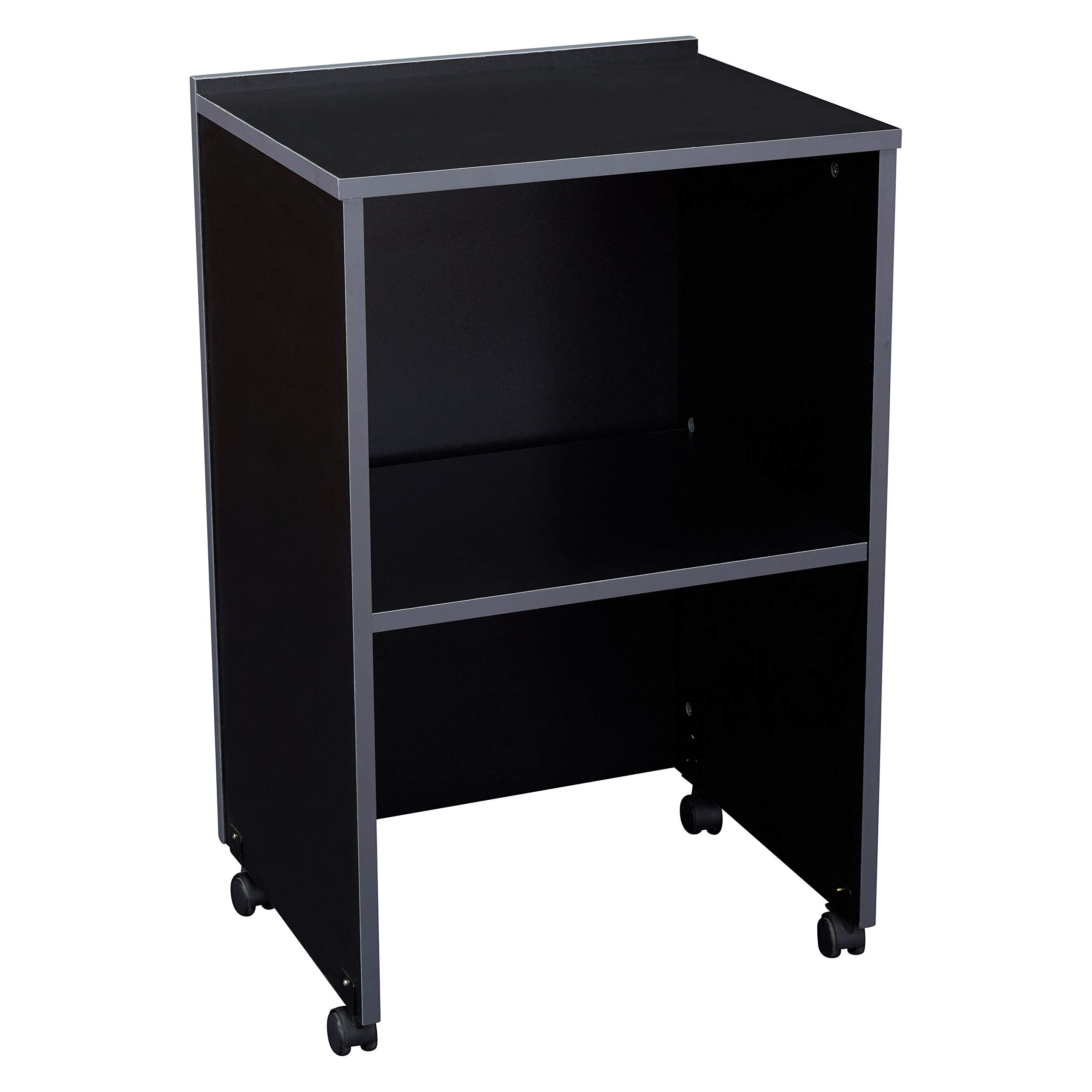 Oklahoma Sound 100 Series 33.75-Inch Portable Lectern Base, Black/Charcoal (112-Bk)