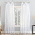 No. 918 Emily Sheer Voile Tab Top Curtain Panel, 59 x 84, White