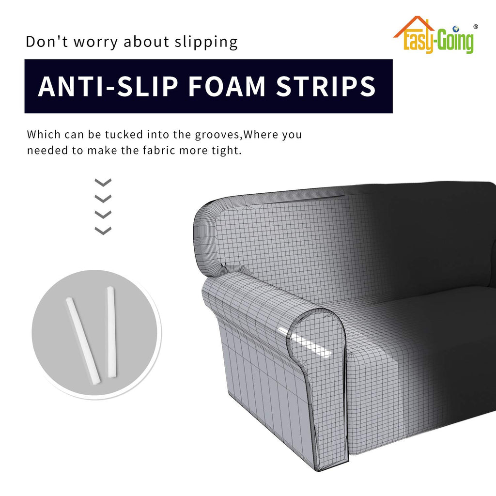 Easy-Going Fleece Stretch Sofa Slipcover Spandex Non-Slip Soft Couch Sofa Cover, Washable Furniture Protector With Anti-Skid Foam And Elastic Bottom For Kids, Pets(Chair, Black)