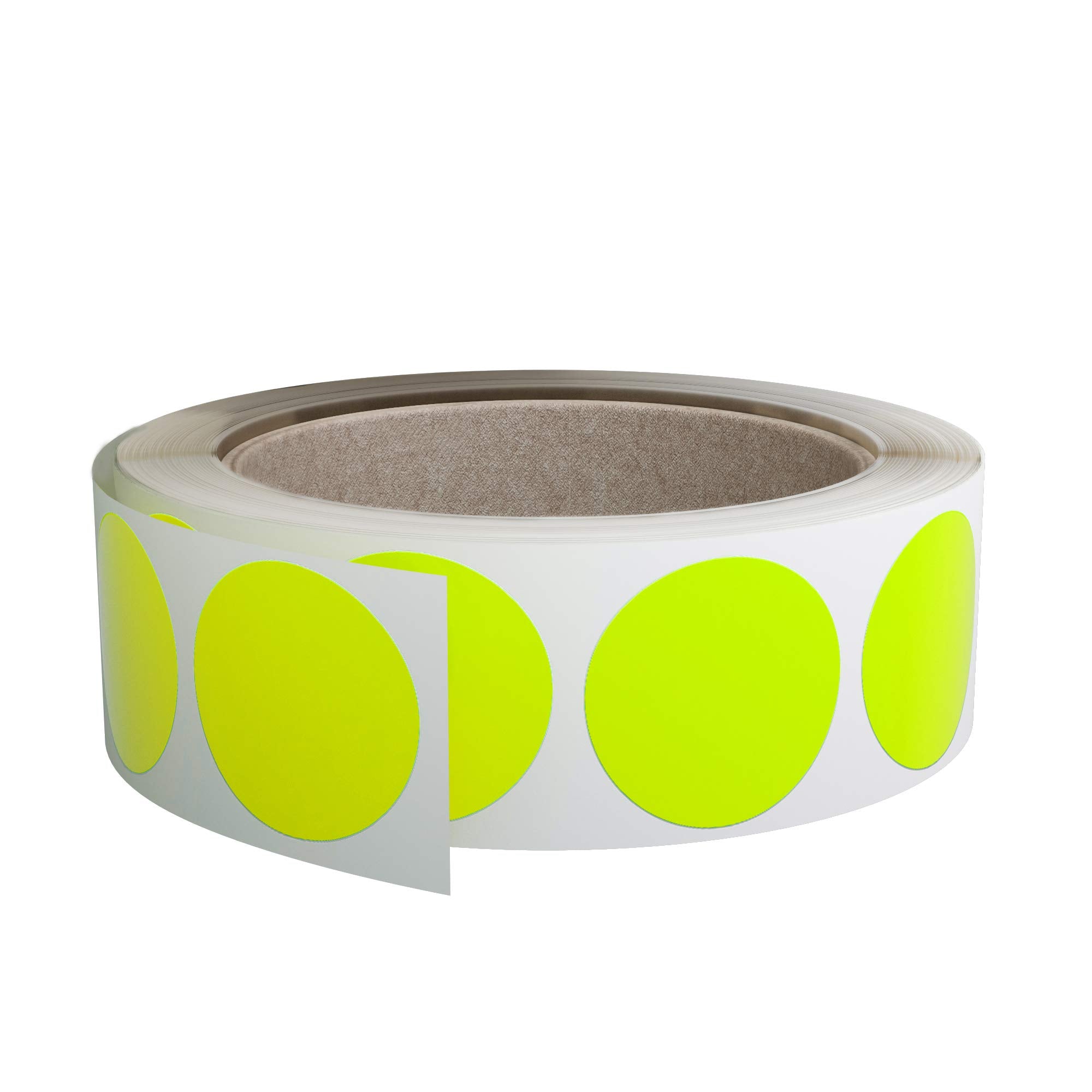 Royal Green Color Coding Labels Sticker Roll 1.25 Inch Neon Yellow Dot Stickers 3Cm - 1000 Pack