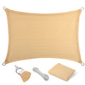 Eden'S Decor 8' X 14' Beige Sun Shade Sail Outdoor Canopy Rectangular Awning Fabric Cloth Screen For Patio Garden Backyard Pergo