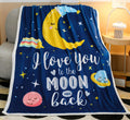 Zevrez I Love You To The Moon And Back Blanket, Soft Cute Kids Throw Blanket Birthday Gift For Girls Boys Adults Flannel Fleece