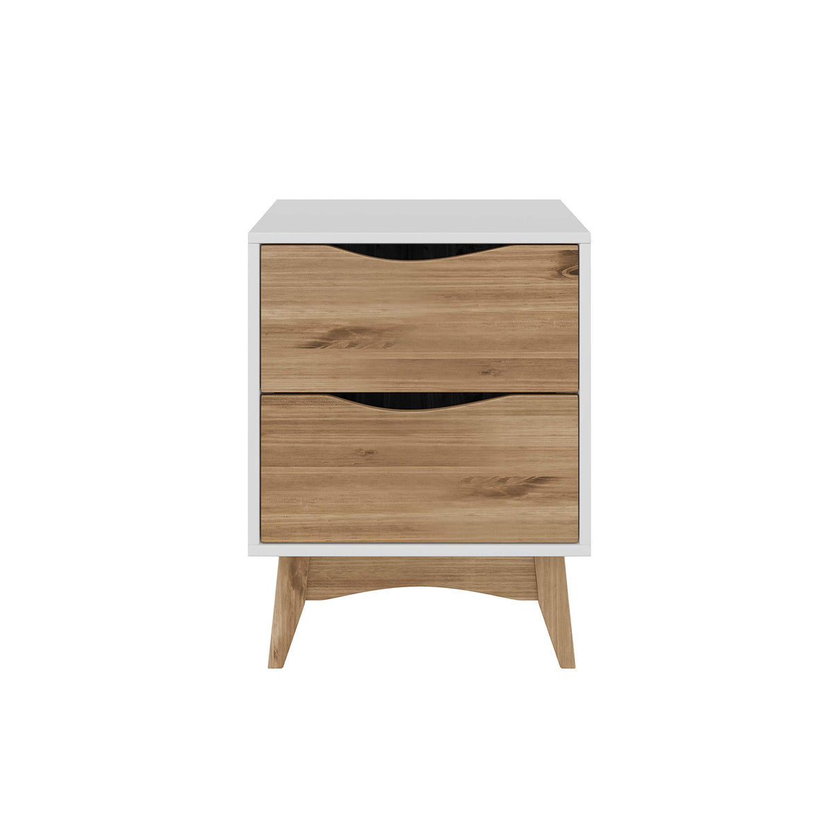 17.79" Nightstand in with 2 Drawers White and Wood