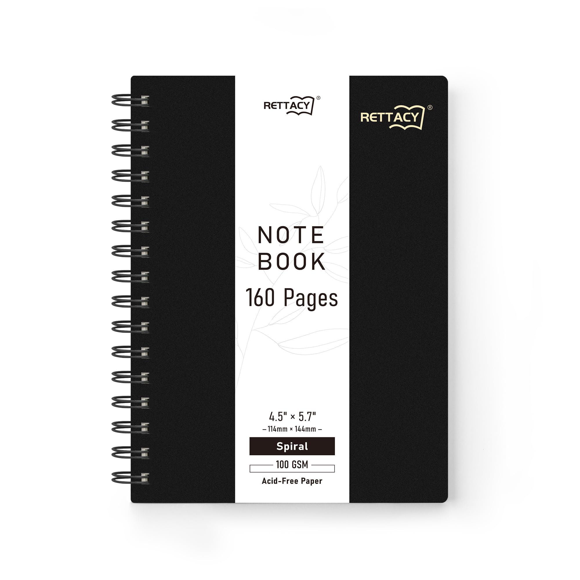 Rettacy Pocket Notebook, Mini Spiral Notebook With 160 Pages, 4.5'    5.7', A6 Small Size, Lined Notepad For Work, 100 Gsm Thi