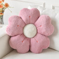 Ddliury Flower Pillow, Flower Shaped Pillow Decorative Throw Pillows For Bed Couch, Cute Daisy Pillow Dorm Decor Floor Seating Cushion (Grey Pink, 19.6 Inches)