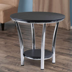 Winsome Maya Round End Table, 23.82" Medium Density Fiber, Black, Model 93219