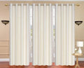 Kiara Creations Solid Polyester SemiSheer Curtains for Long Door 8 Feet (Pack of 3) Cream