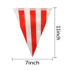 100 Feet Red & White Striped Pennant Banner Flags String 60 Pcs Indoor/Outdoor Triangle Bunting Flags,Party Decorations Supplies