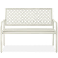 Best Choice Products Outdoor Bench 2-Person Metal Steel Benches Furniture for Garden, Patio, Porch, Entryway w/Geometric Backres