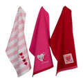 DII Valentines Day Collection Kitchen, Dishtowel Set, 18x28, Embellished Hearts, 3 Piece
