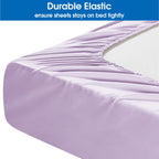Homeideas King Size Bed Sheets - 6 Piece Set (Lavender) - Extra Soft Brushed Microfiber 1800 Bedding Sheets, Deep Pocket, Wrinkle & Fade Free