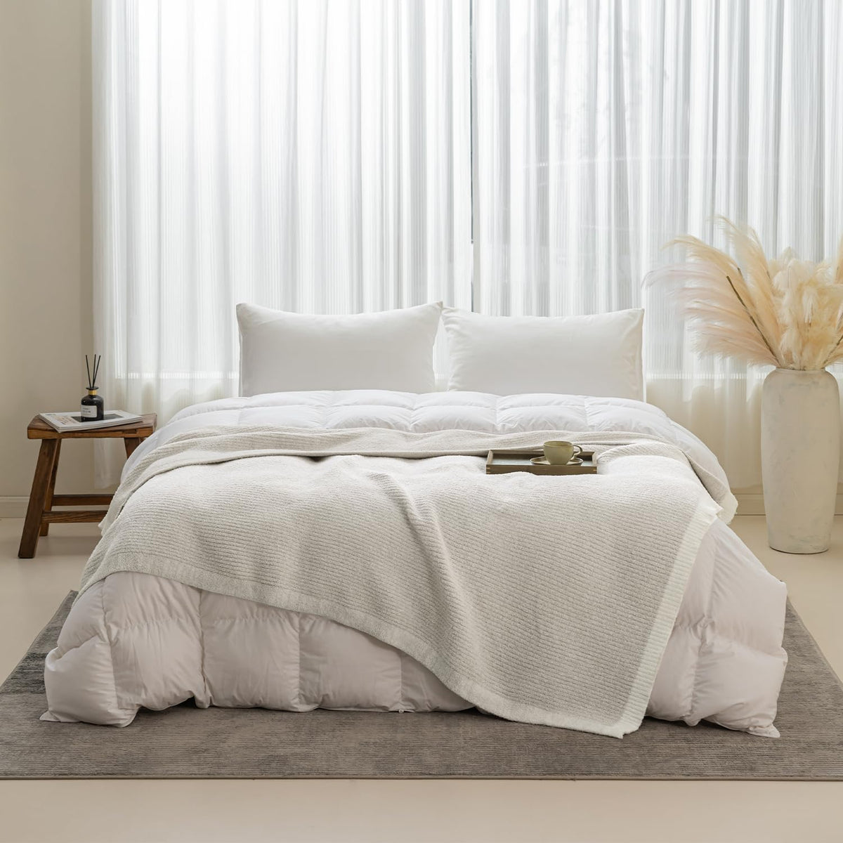 Mh Mylune Home Ultra Soft Ribbed Throw Blanket For Couch 60X80 Inches Luxurious Super Cozy Fluffy Microfiber Blanket Plush Warm