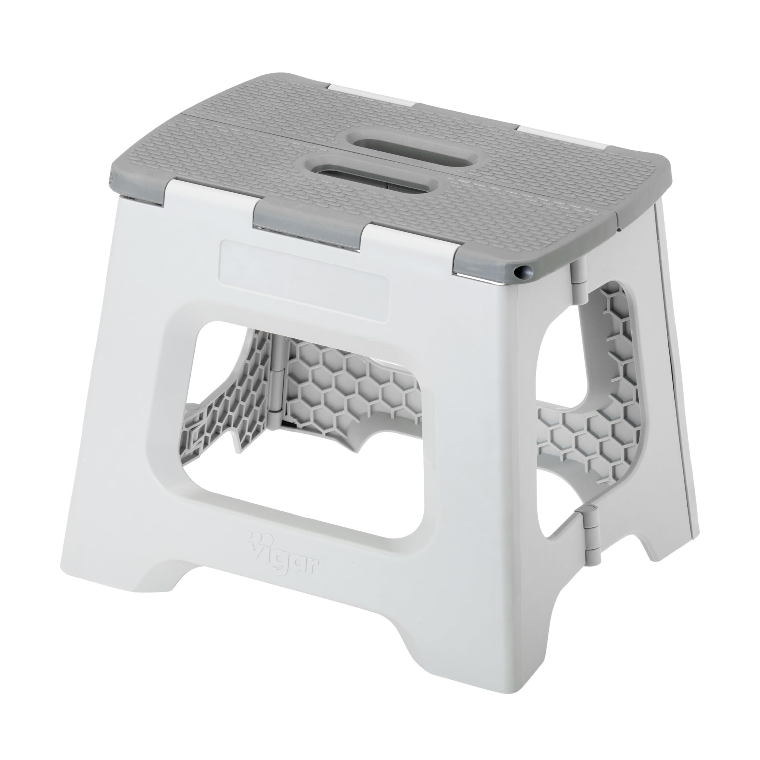 Vigar Compact Step Stool Foldable for Adults and Kids, 10-1/2-inch, Lightweight Stool 330 lb Capacity, Non-Slip Folding Step Sto