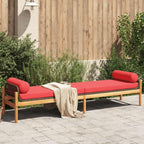 vidaXL Patio Bench with Cushion - Outdoor Loveseat, Brown Poly Rattan, Acacia, Weather-Resistant, 85" x 21.9" x 18.9"