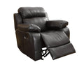 Homelegance Marille Collection Glider Reclining Chair, 1 Seater, Black