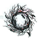 Fun Express Halloween 26'' Light Up Black Bat Plastic Wreath Decoration, Great For Halloween And Gothic Decor, Add Front Door, W