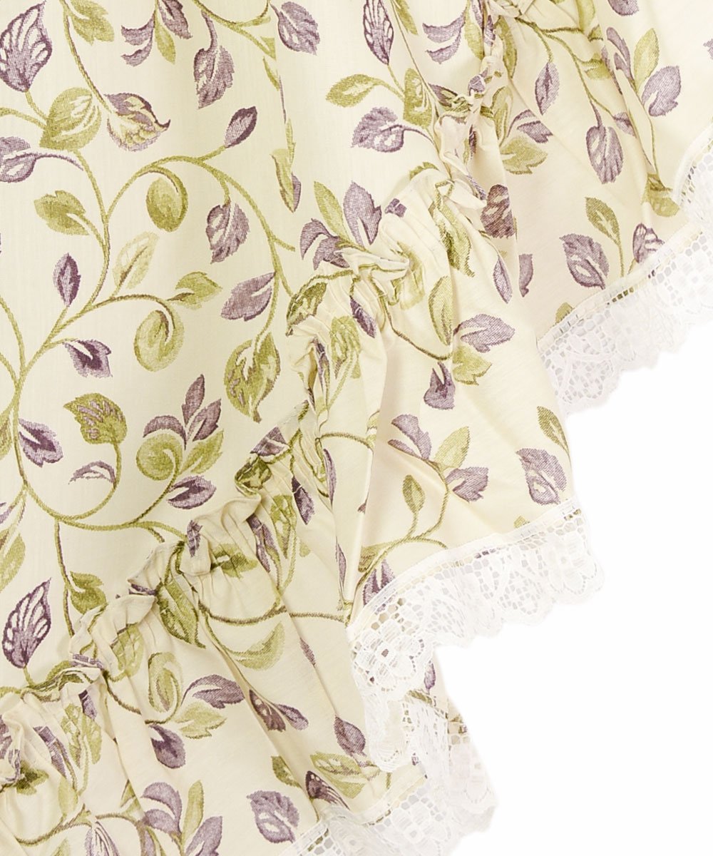 Ellis Curtain Clarice 52-By-12 Inch Ruffled Valance, Violet