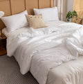 Rosgonia California King Comforter Set White,3Pcs Bedding Comforters & Sets(1 Boho White Cal King Comforter & 2 Pillowcases), Ov