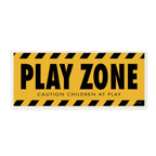 Stupell Industries Play Zone Caution Children Construction Sign Yellow Black, Designed by Stephanie Workman Marrott Wall Plaque,