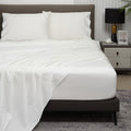 Hyprest 100% Cotton Full Sheets, 18''-24'' Deep Pocket Full Sheet Set, White Soft Breathable Sheet Set