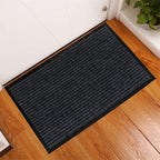 Luxurux Durable Rubber Door Mat, Heavy Duty Doormat, Indoor Outdoor, Easy Clean, Waterproof, Low-Profile Mats For Entry, Patio, Garage, High Traffic Entrance Ways (3 X 5 Feet, Black)