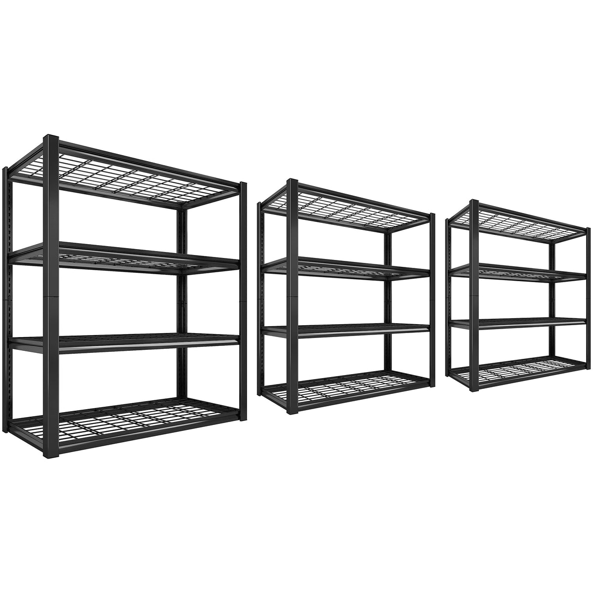 Reibii 40'' W Garage Shelving Heavy Duty Storage Shelves 2240Lbs Heavy Duty Shelving 4-Tier Adjustable Metal Shelves For Storage