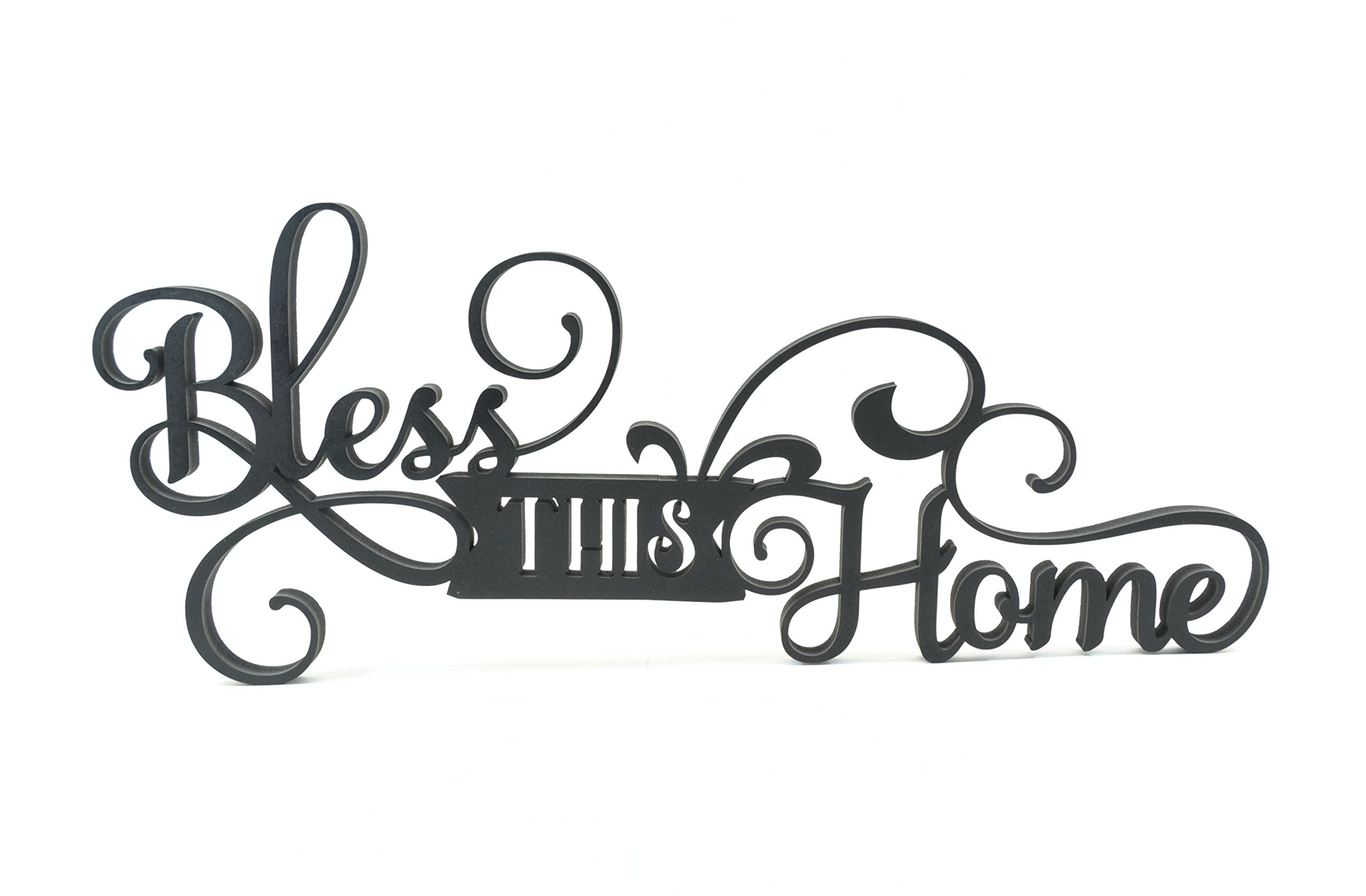 Bless This Home 3D Word Art Wood Cutout 8.5x20