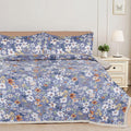 Bsb Home AllWeather Embroidered Ultrasonic Quilted Thread Free 3 Pcs Comforter Set With Pillow Shams Light Weight Bedspread/Du