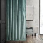 Hpd Half Price Drapes Signature Velvet Thermal Blackout Curtains For Living Room 120 Inch Long (1 Panel) Rod Pocket Insulated Blackout Curtains For Bedroom Window Curtains, 50W X 120L, Skylark Blue